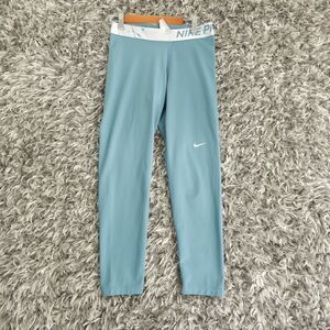 Nike Pro Dri Fit Leggings Women's Size Medium Teal Active Yoga Just Do It